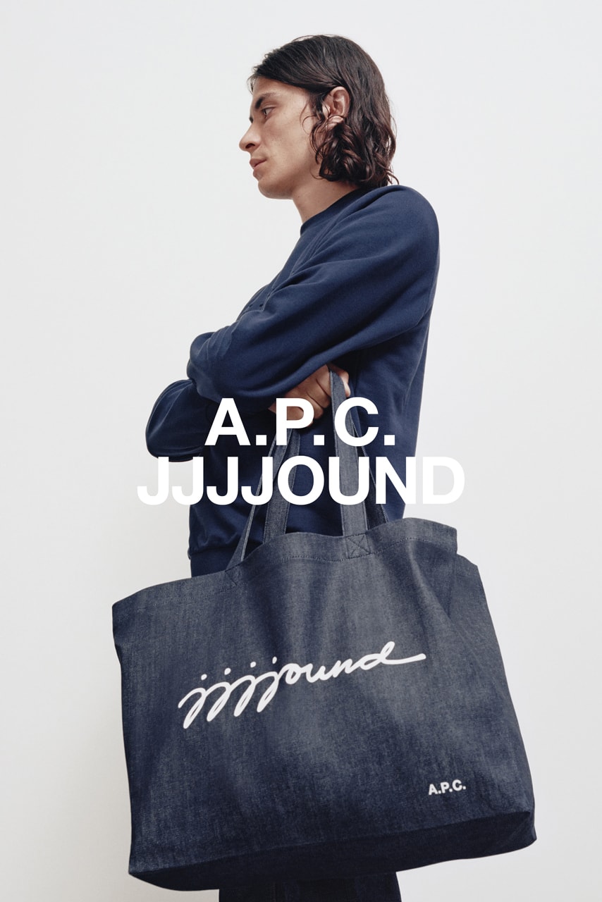 JJJJOUND x A.P.C. Capsule Collaboration Campaign release date info buy november 14 2019 drop jeans petit standard sweater hoodie sweatpants tote candle interaction Petit Standard