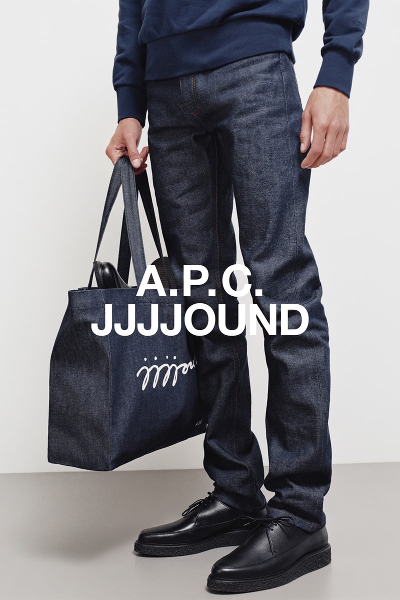 JJJJOUND x A.P.C. Capsule Collaboration Campaign release date info buy november 14 2019 drop jeans petit standard sweater hoodie sweatpants tote candle interaction Petit Standard
