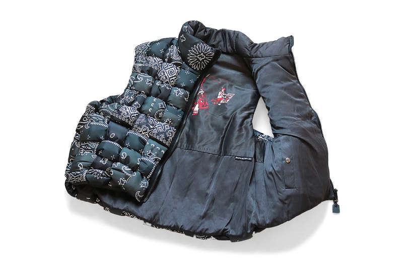 KAPITAL Nylon Bandana KEEL Weaving Vest weaving lattice filling down insulated outerwear fall winter 2019 paisley pattern utility wapi sabi for peace ripstop handmade knitted