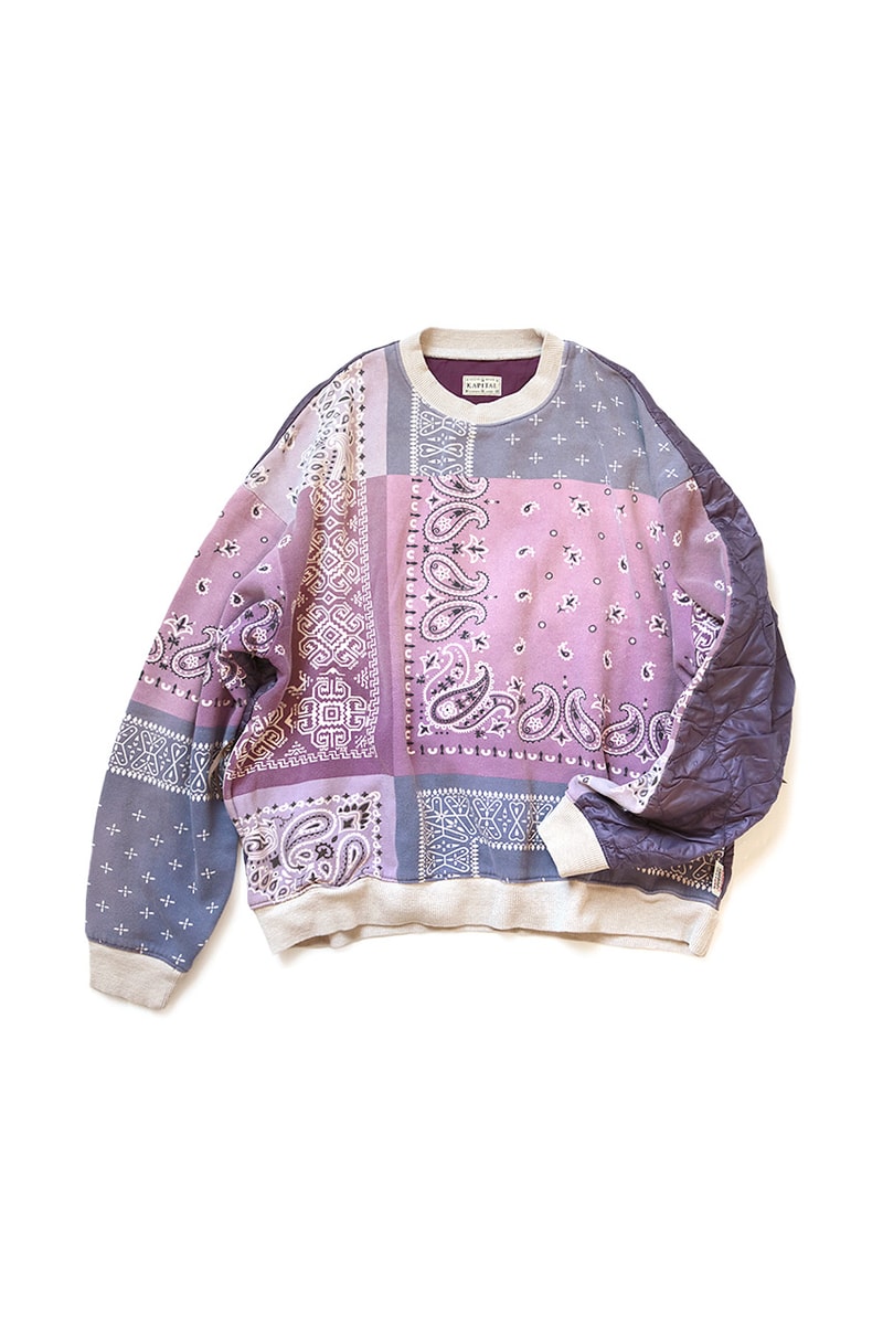 KAPITAL Half Quilted Bandana Sweaters Fleece bivouac BIG japanese tokyo camping outdoor chain stitch boxy paisley patchwork pullovers made in japan waltzing matlda journey product