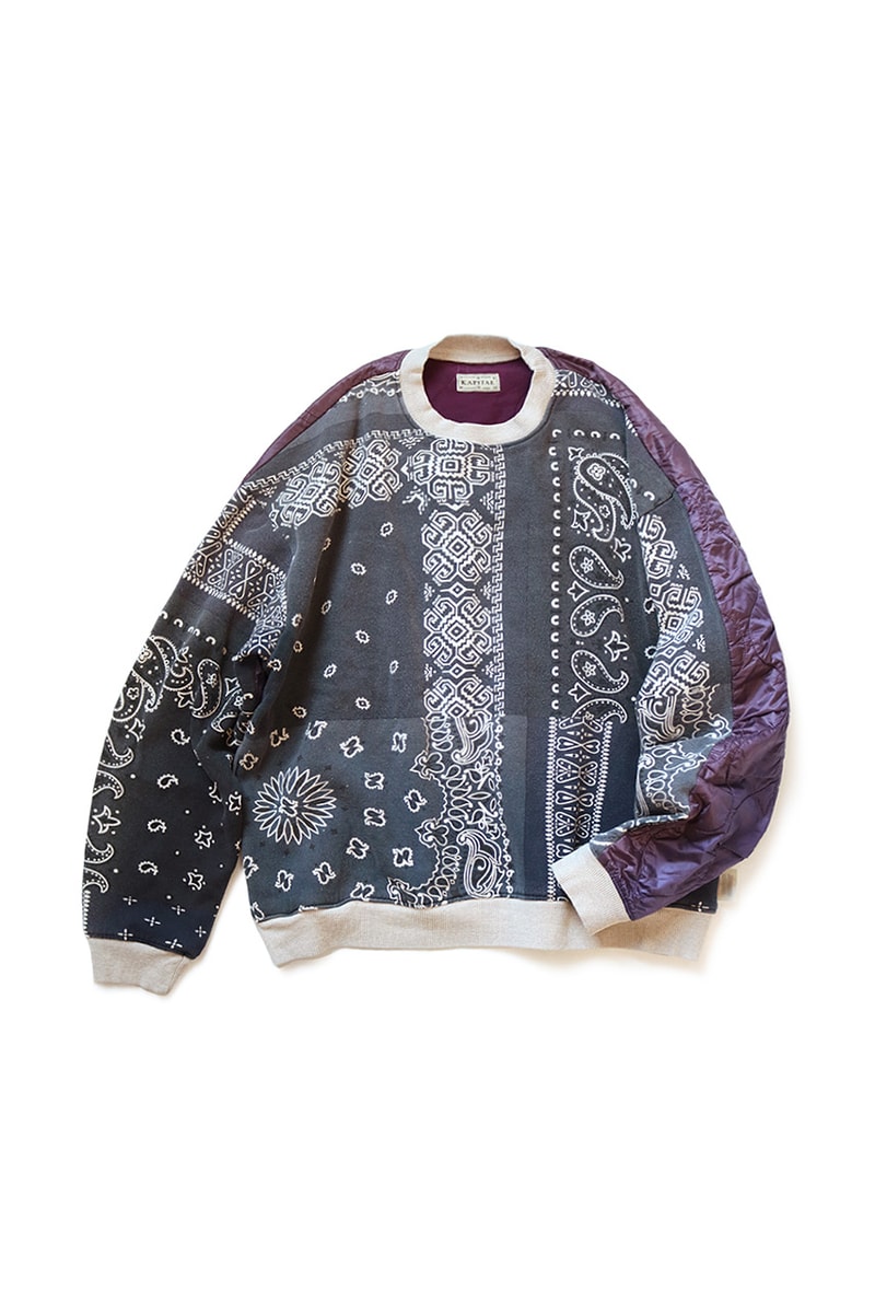 KAPITAL Half Quilted Bandana Sweaters Fleece bivouac BIG japanese tokyo camping outdoor chain stitch boxy paisley patchwork pullovers made in japan waltzing matlda journey product
