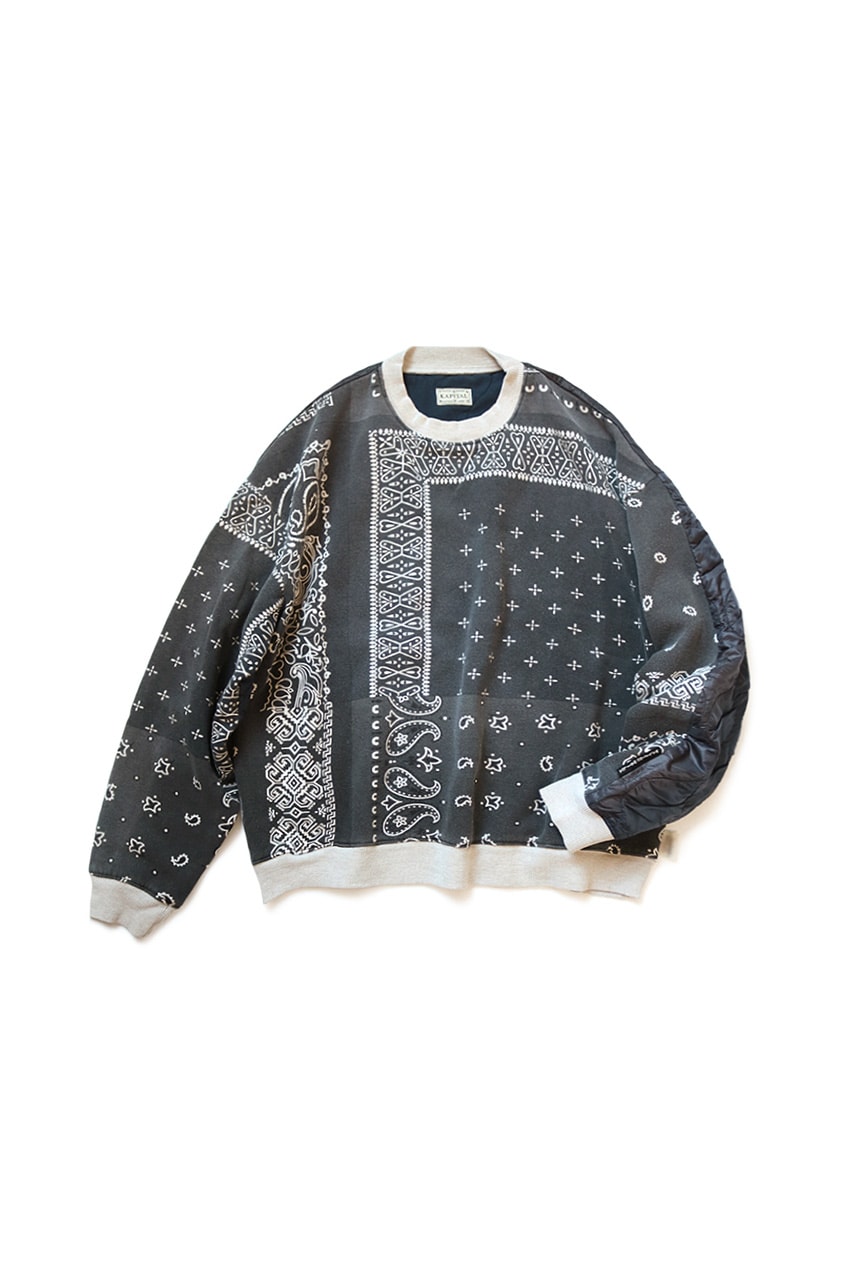 KAPITAL Half Quilted Bandana Sweaters Fleece bivouac BIG japanese tokyo camping outdoor chain stitch boxy paisley patchwork pullovers made in japan waltzing matlda journey product