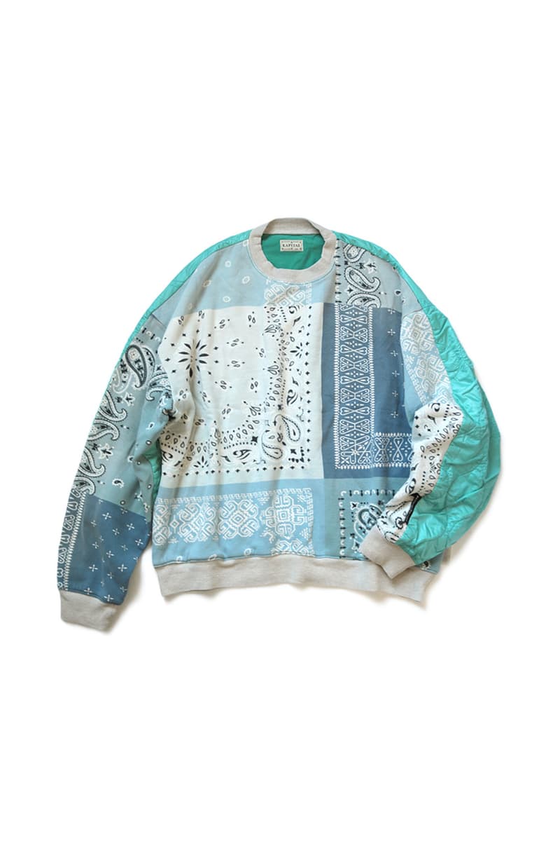 KAPITAL Half Quilted Bandana Sweaters Fleece bivouac BIG japanese tokyo camping outdoor chain stitch boxy paisley patchwork pullovers made in japan waltzing matlda journey product