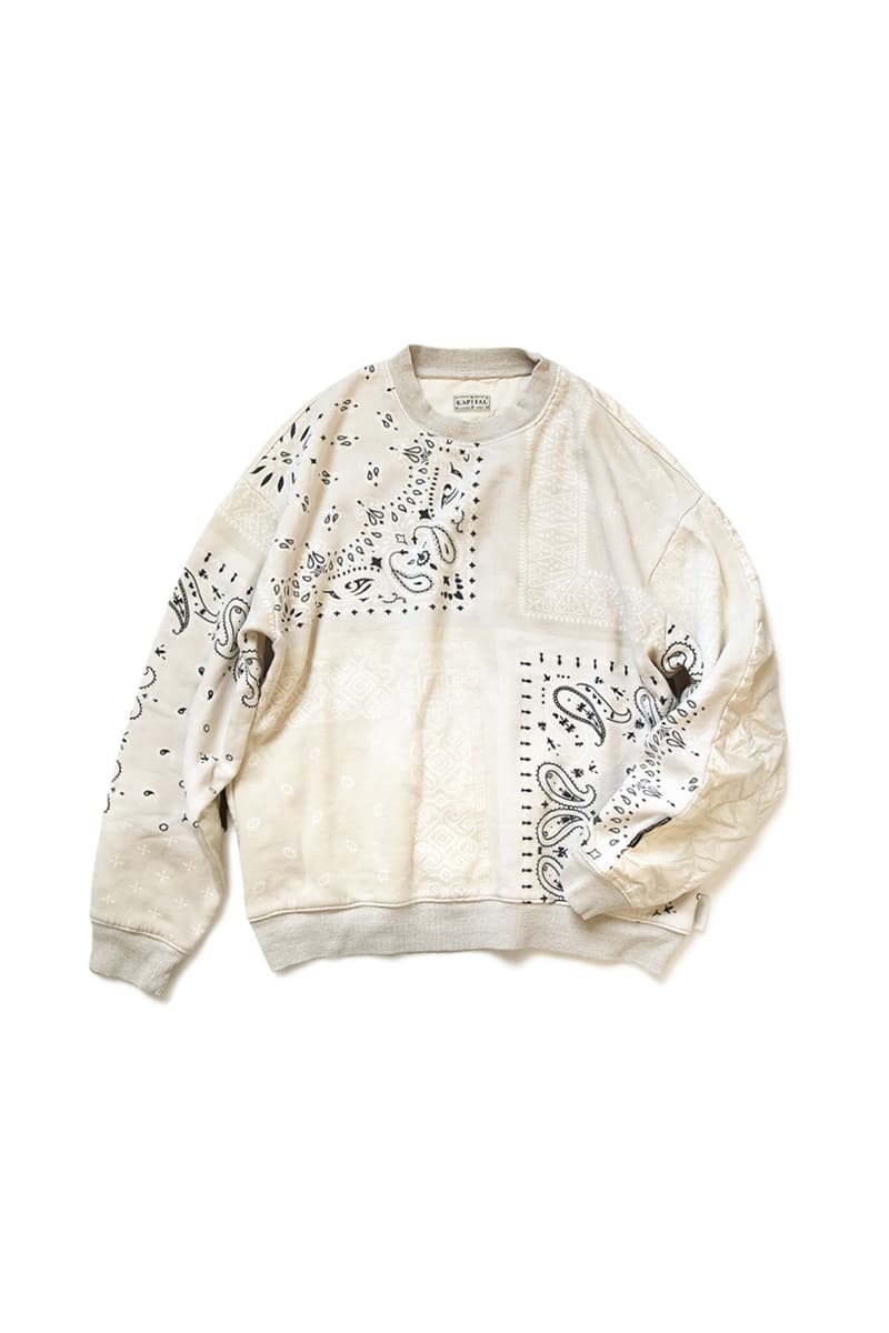 KAPITAL Half Quilted Bandana Sweaters Fleece bivouac BIG japanese tokyo camping outdoor chain stitch boxy paisley patchwork pullovers made in japan waltzing matlda journey product