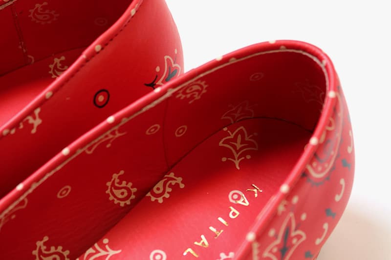 KAPITAL Leather Bandana Slip On pattern classic loafer footwear shoes sneakers slides dress formal semi formal heritage americana Japanese streetwear Kountry made in Japan
