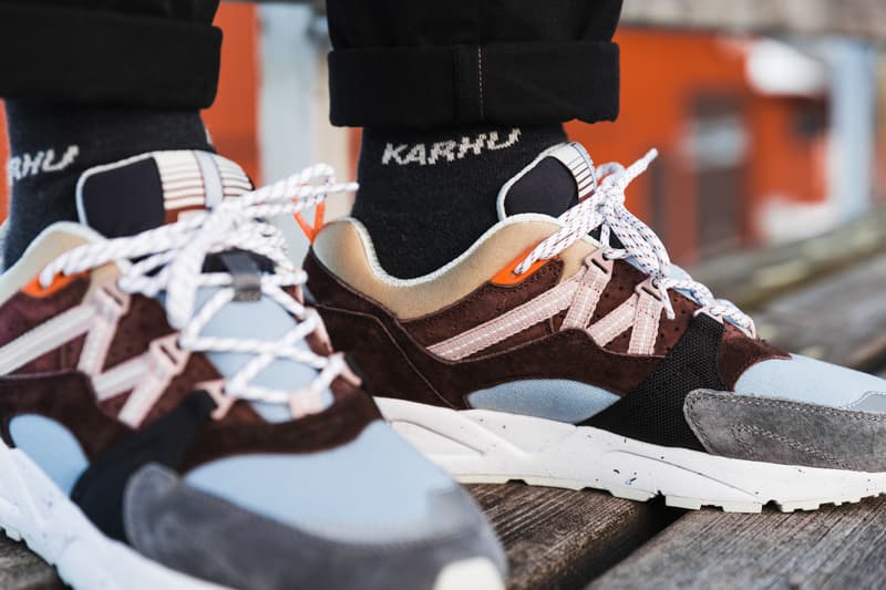 Karhu Fusion 2.0 "Kitee" Pack fall winter 2019 skiing Finland sneakers lookbooks kanye west “Chocolate Torte/Shadow Gray” and “Chocolate Torte/Blue Fog”