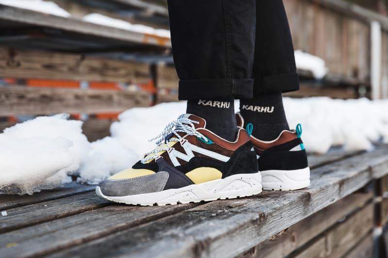 Karhu Fusion 2.0 "Kitee" Pack fall winter 2019 skiing Finland sneakers lookbooks kanye west “Chocolate Torte/Shadow Gray” and “Chocolate Torte/Blue Fog”