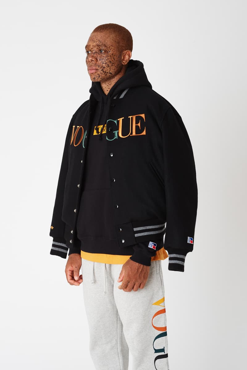 kith vogue russell athletic love thy city collaboration collection release collegiate varsity jacket brooklyn miami soho los angeles flagship stores hoodies crewnecks sweatpants tshirts 