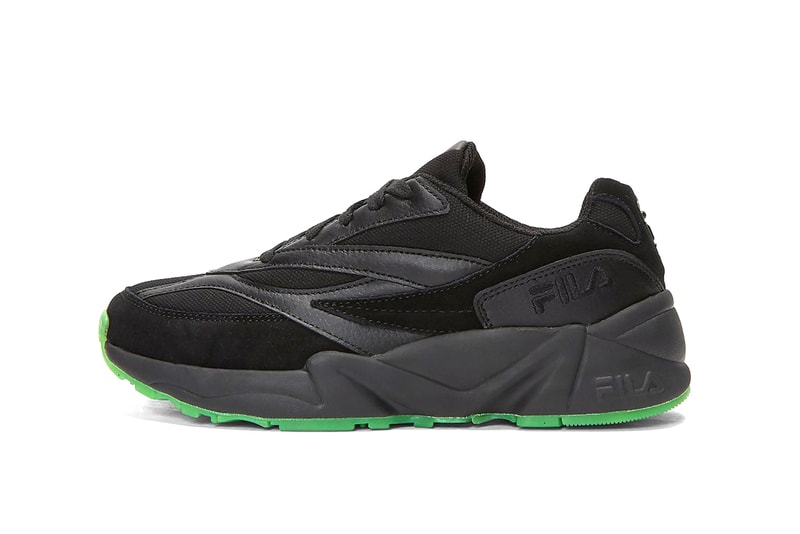 LN-CC x FILA V94M & Creator Sneaker Release Information Cop Online Footwear Collaboration Fall Winter 2019 FW19 Black Shoes Unisex Kicks Chunky Old School OG Style Triple-Black Green Sole Unit