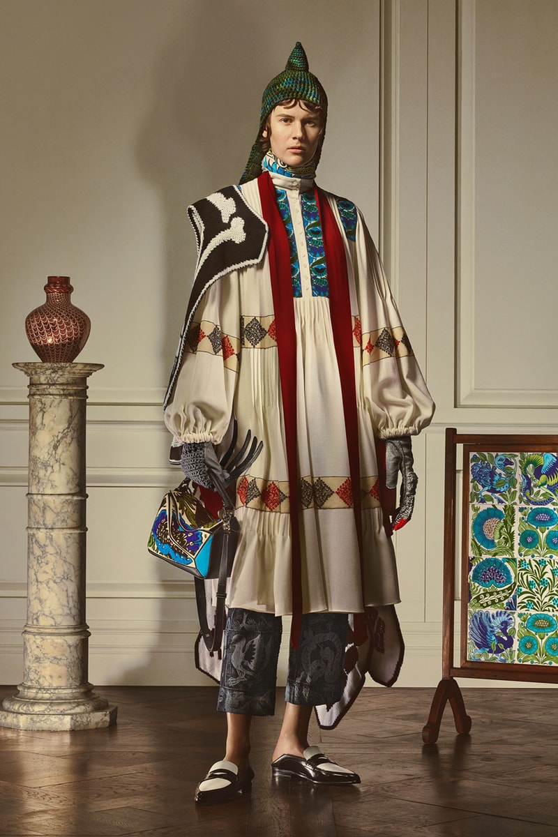 LOEWE De Morgan Capsule Collection Release Info William De Morgan Textiles Dresses Sweaters Hats Knits Hoodies Caps Sweaters Dresses Dodo Hoopoe Birds Flowers