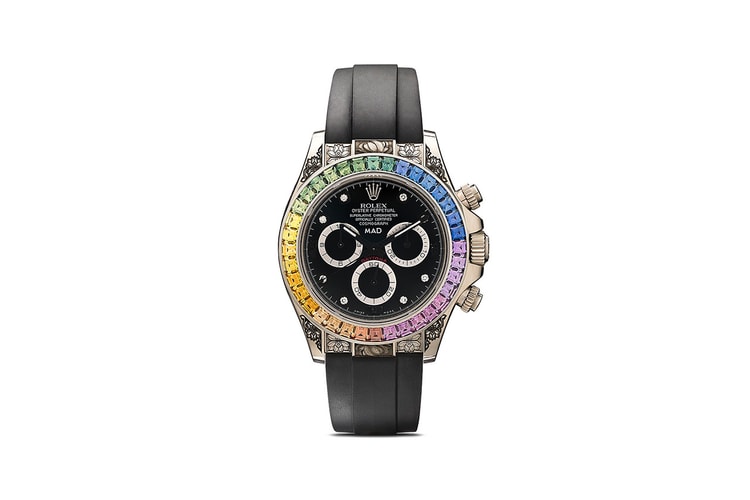 MAD Paris Crafts $110K USD Rolex Daytona Rainbow Sapphire Watch With Ornate Floral Details