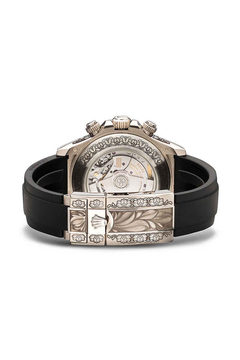MAD Paris Rolex Daytona Rainbow Sapphire Watch $110k USD Release Information Browns Oyster Perpetual Cosmograph Engraved Buckle 40mm Case Black Wrist Strap