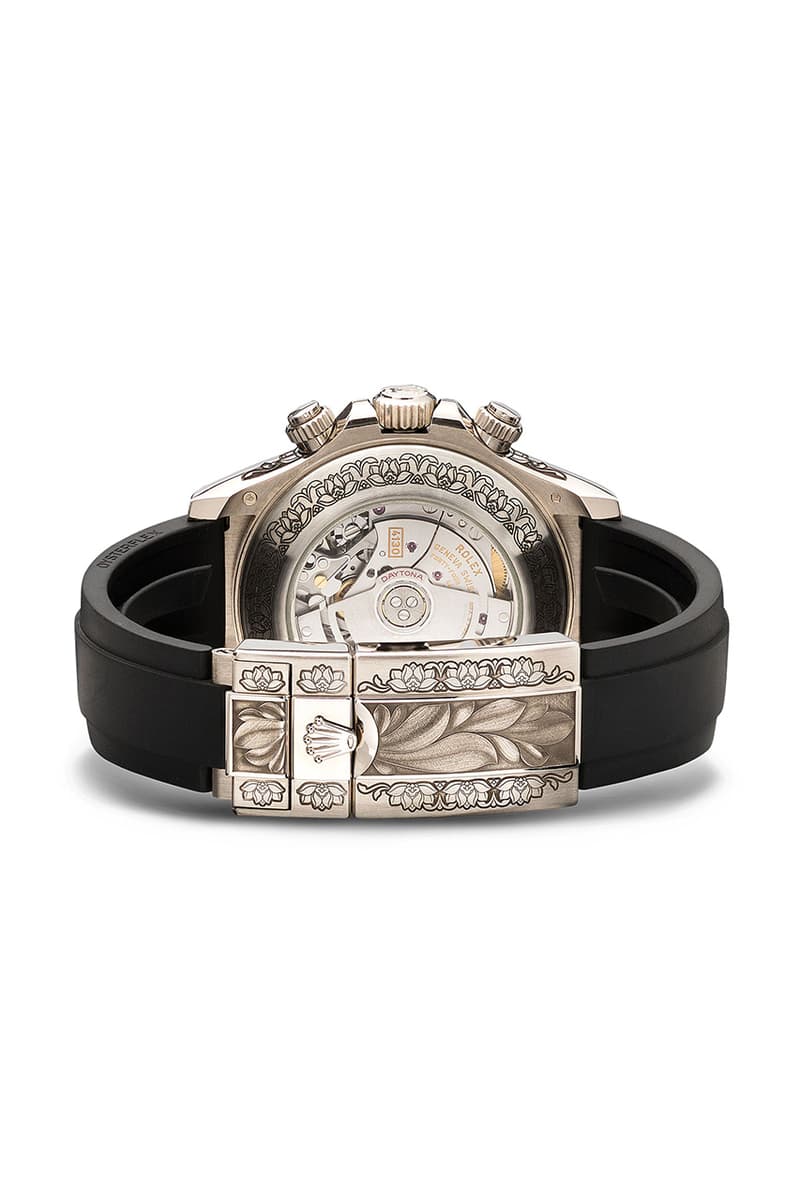 MAD Paris Rolex Daytona Rainbow Sapphire Watch $110k USD Release Information Browns Oyster Perpetual Cosmograph Engraved Buckle 40mm Case Black Wrist Strap