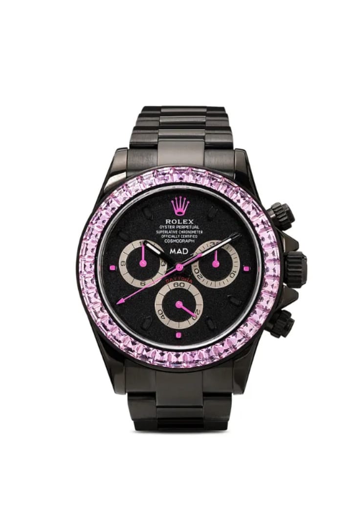 Black Rolex Daytona Pink Sapphire Watch 
