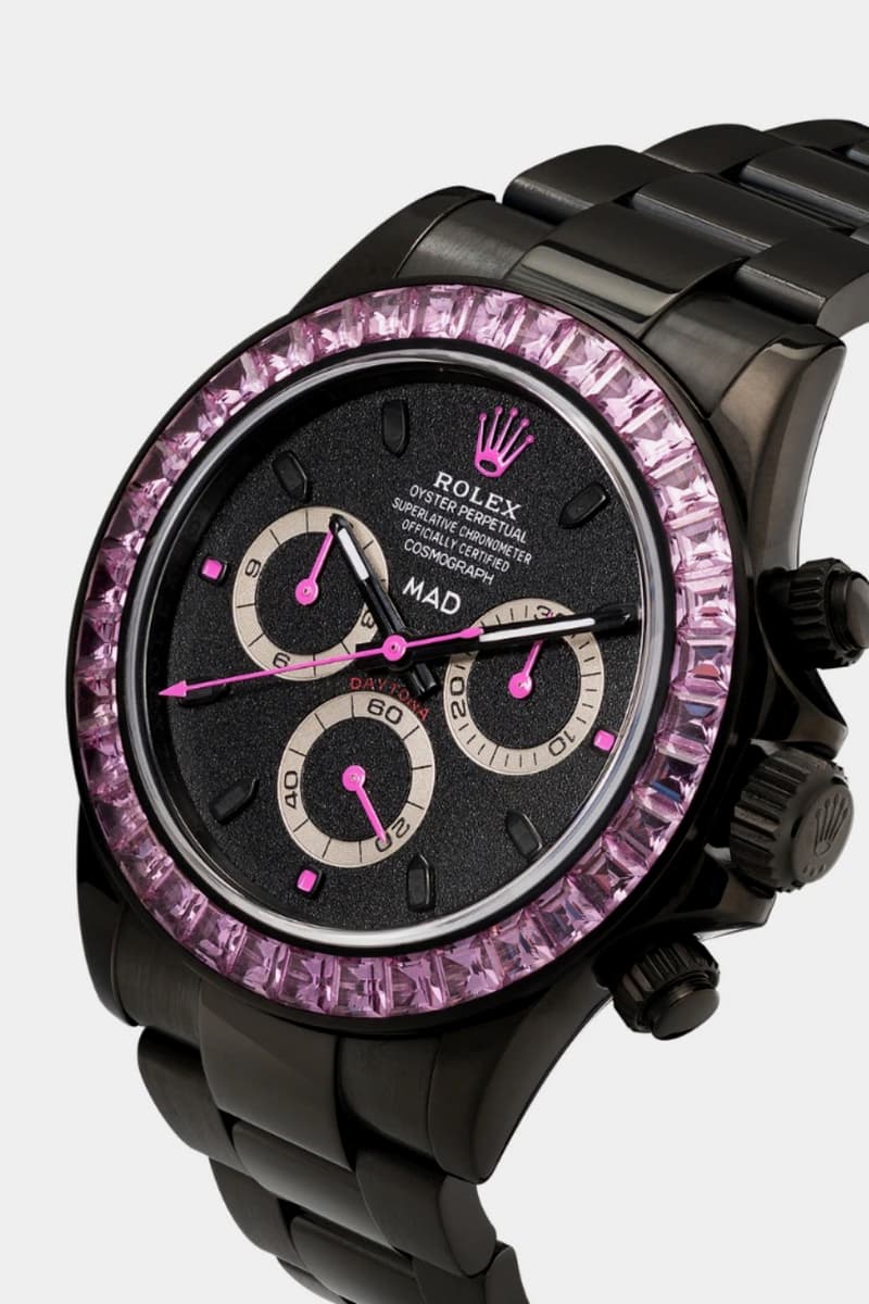 Mad Paris Blackrolex Daytona Pink Sapphire Watch Hypebeast Drops