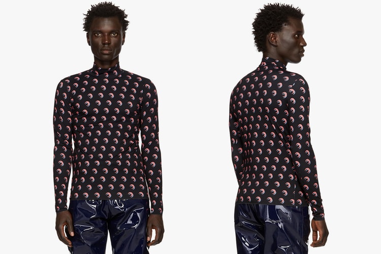 Marine Serre & SSENSE Team for Black & Pink Shadow Moon Long Sleeve T-Shirt