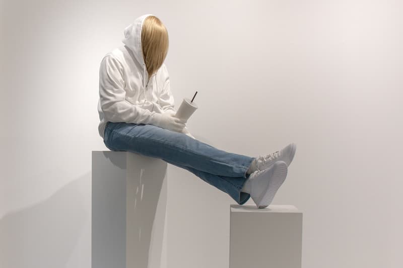 Mark Jenkins "From From Here to Nowhere" Exhibit Fabien Castanier Gallery Miami Sculptures Figures Hooded