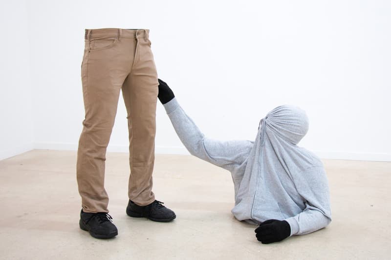 Mark Jenkins "From From Here to Nowhere" Exhibit Fabien Castanier Gallery Miami Sculptures Figures Hooded