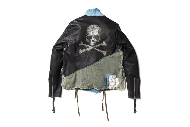 mastermind JAPAN x Greg Lauren FW19 Capsule Collaboration collection fall winter 2019 isetan mens maxfield la patchwork leather jacket military denim jeans skull logo flannel shirt army trucker hoodie shirt