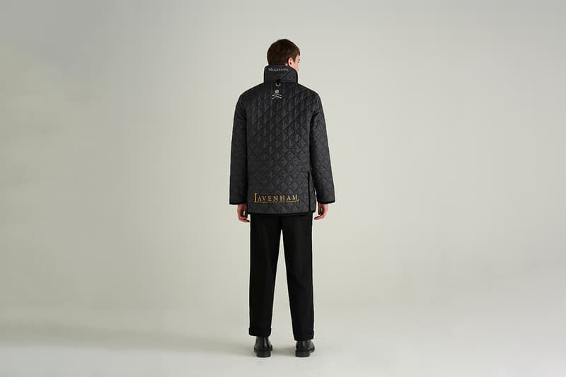 mastermind WOLRD x Lavenham Denham Jacket Release Information Collaboration Outerwear Fall Winter 2019 FW19 First Look Black Tartan Lining Skull and Cross Bones Emblem Metal Motif Japan British