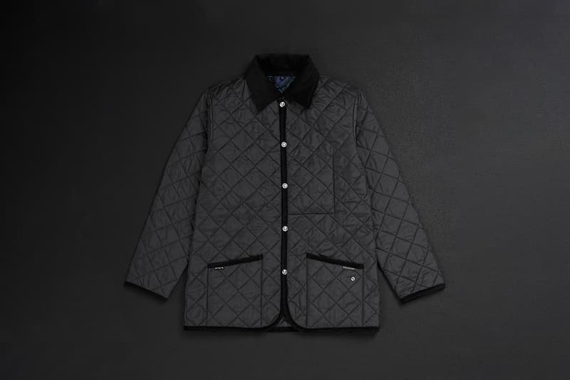 mastermind WOLRD x Lavenham Denham Jacket Release Information Collaboration Outerwear Fall Winter 2019 FW19 First Look Black Tartan Lining Skull and Cross Bones Emblem Metal Motif Japan British