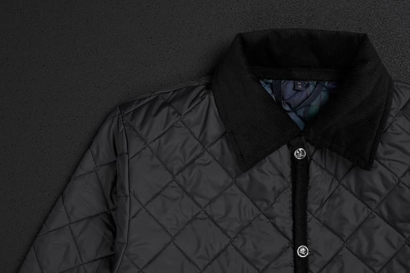 mastermind WOLRD x Lavenham Denham Jacket Release Information Collaboration Outerwear Fall Winter 2019 FW19 First Look Black Tartan Lining Skull and Cross Bones Emblem Metal Motif Japan British