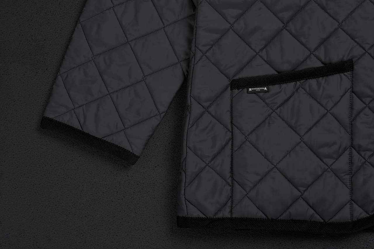 mastermind WORLD x Lavenham Denham Jacket Release Information Collaboration Outerwear Fall Winter 2019 FW19 First Look Black Tartan Lining Skull and Cross Bones Emblem Metal Motif Japan British