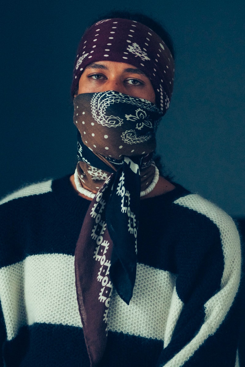 Noma t.d. x NEEDLES Fall Winter 2019 Scarves ties accessories headwear neck silk nepenthes keizo shimizu babushka colorful ties paisley bandana paisley americana Japanese