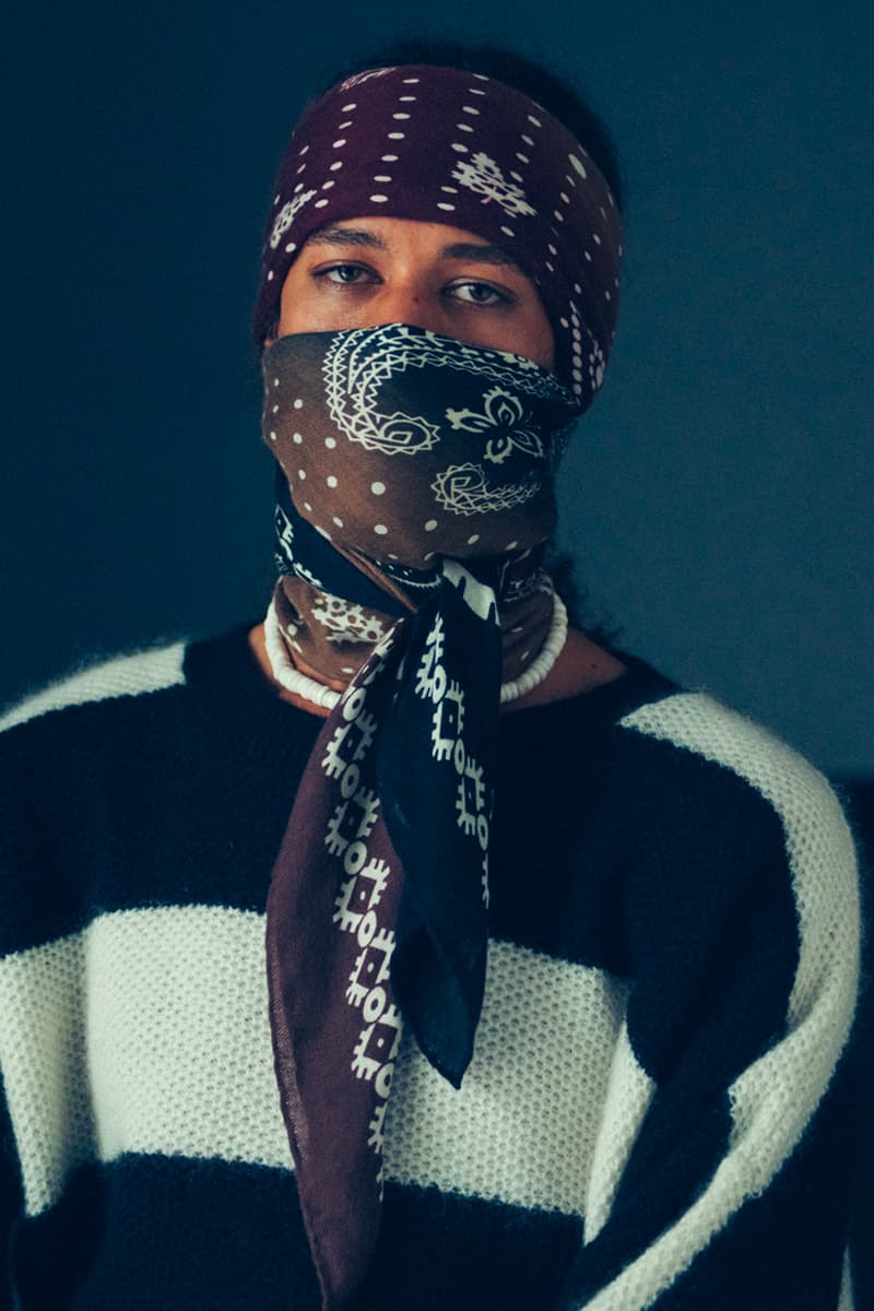 Noma t.d. x NEEDLES Fall Winter 2019 Scarves ties accessories headwear neck silk nepenthes keizo shimizu babushka colorful ties paisley bandana paisley americana Japanese
