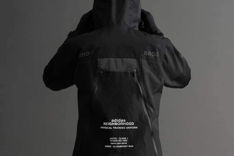 NEIGHBORHOOD adidas Fall Winter 2019 Run City Pack Full Look Jacket windbreaker shorts pants tights mask gloves t shirt long short sleeve shirt Consortium UltraBOOST ATR 19 black Release info Date