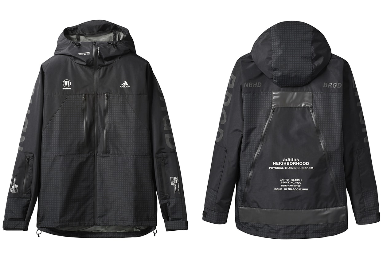 NEIGHBORHOOD adidas Fall Winter 2019 Run City Pack Full Look Jacket windbreaker shorts pants tights mask gloves t shirt long short sleeve shirt Consortium UltraBOOST ATR 19 black Release info Date