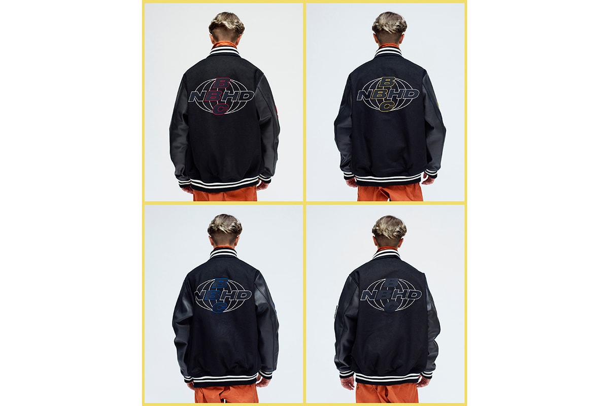 NEIGHBORHOOD x Billionaire Boys Club London Capsule Collection Collaboration Tokyo Store New York Pharrell Williams Japanese Streetwear Varsity Jackets Hoodie T-Shirt Release Information First Look Lookbook Fall Winter 2019 FW19