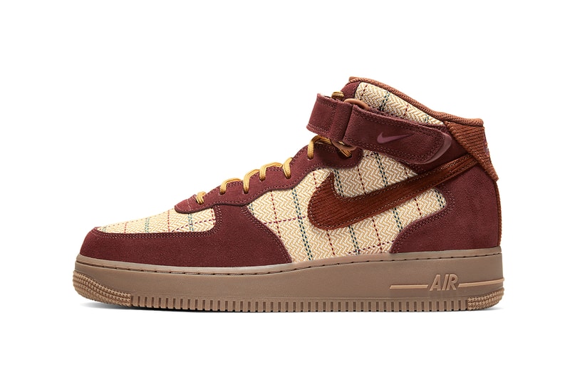 nike air force one mid plaid sneaker footwear shoes kicks