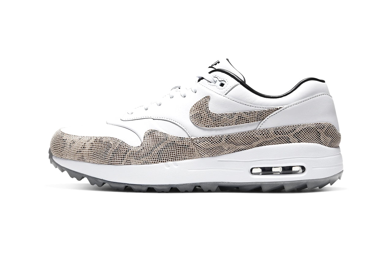 Nike Air Max 1 G NRG Snakeskin "White/Atmosphere Grey" First Look Icy Grey Outsole Swoosh Clear Bubble Integrated Traction Pattern Cop Online Release Date Information