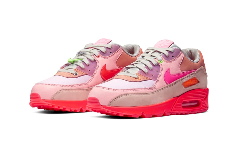 Nike Air Max 90 PRM Platinum Crimson Bright Purple Release Info Date Buy