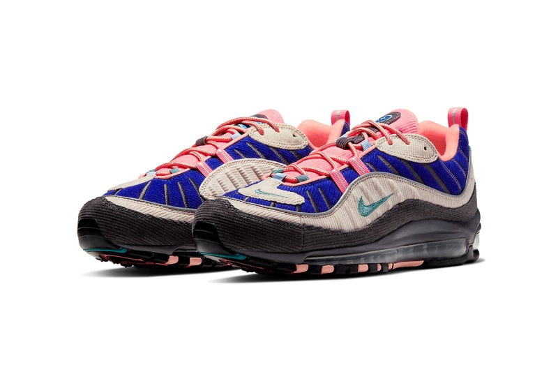 nike air max 97 98 corduroy CQ7512 046 462 desert sand light blue CQ7513 044 814 thunder grey amber rise release date info photos price