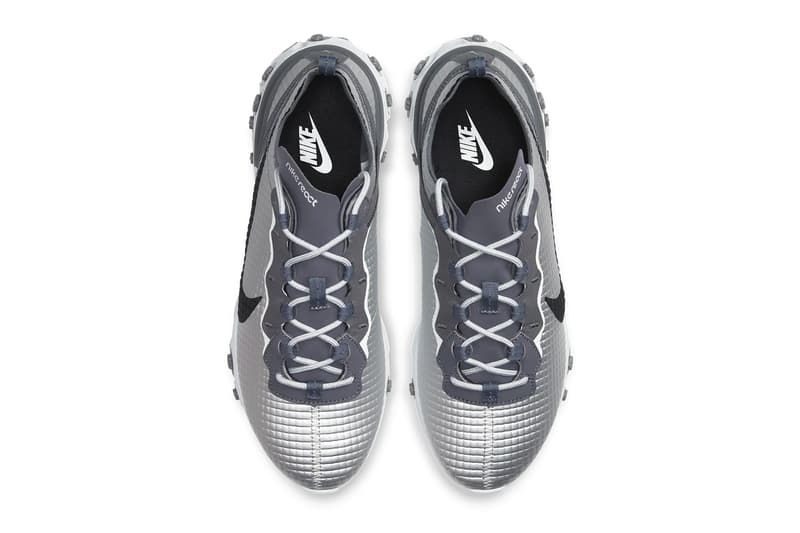 Nike React Element 55 Silver Black Quilted Grid Release Info CI3835-001 CI3835-002 grey white