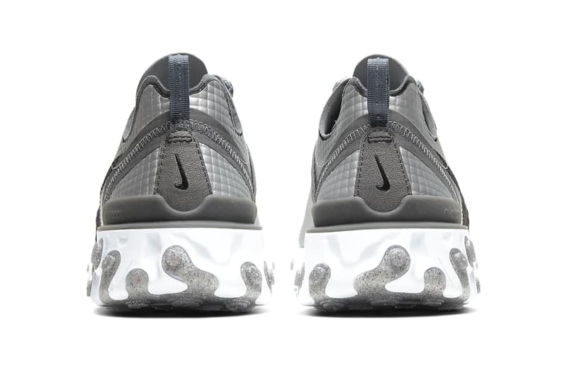 Nike React Element 55 Silver Black Quilted Grid Release Info CI3835-001 CI3835-002 grey white