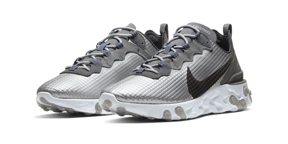 Nike React Element 55 "Silver" "Black" Quilted Grid Release | Hypebeast