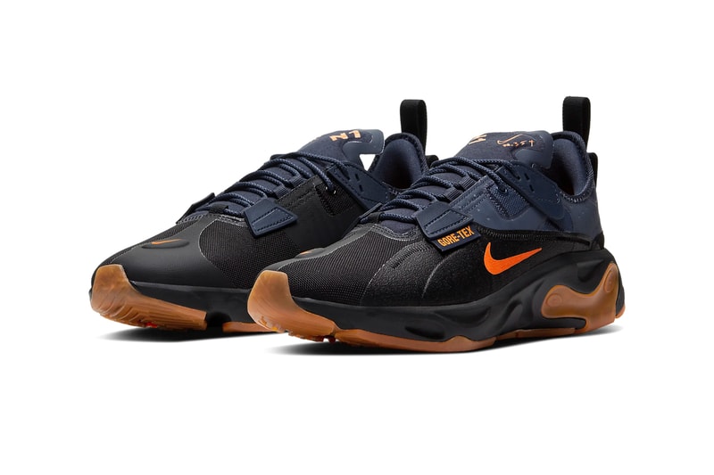 Nike React Type GTX Black Light Carbon thunder gray Bright Ceramic shoes sneakers footwear trainers runners gore tex waterproof reconstructed swoosh BQ4737-001