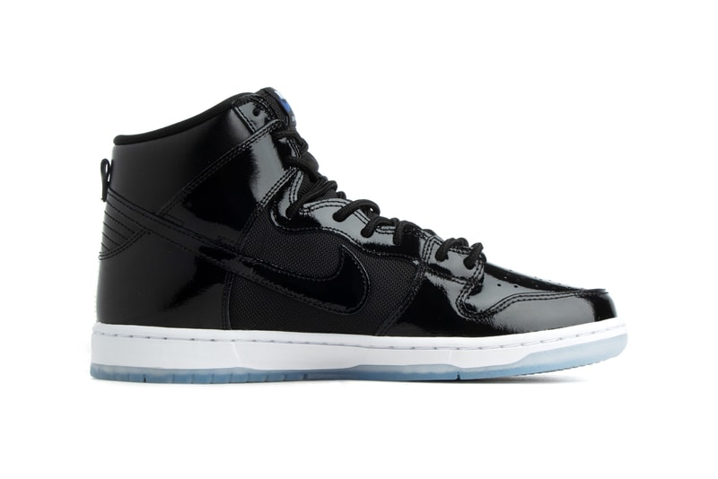nike sb dunk high pro space jam air jordan 11 BQ6826 002 black white varsity royal patent leather release date info photos price