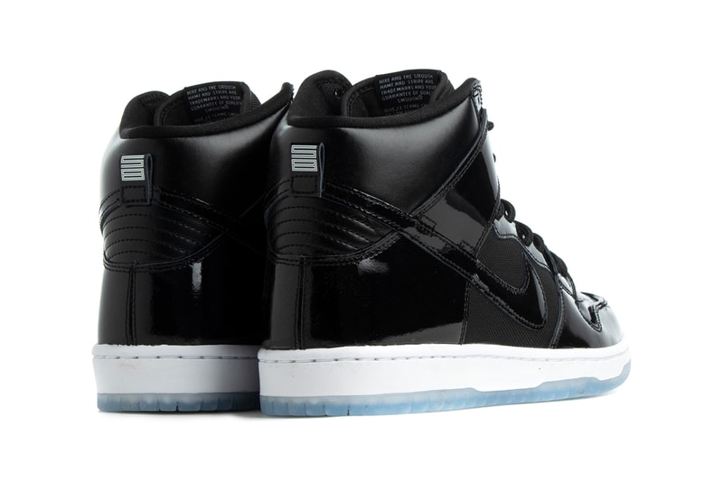 nike sb dunk high pro space jam air jordan 11 BQ6826 002 black white varsity royal patent leather release date info photos price