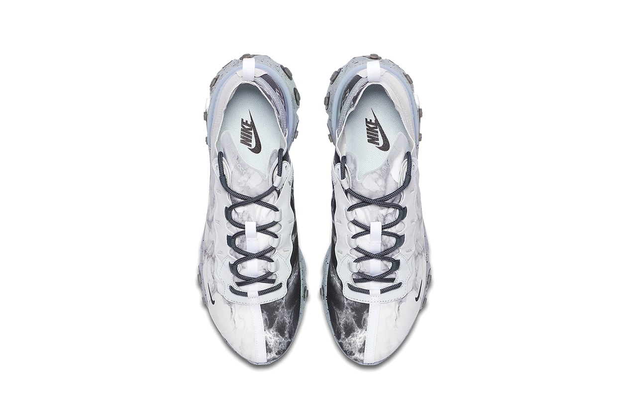 Kendrick Lamar Nike NikeLab React Element 55 KL Pure Platinum/Clear/Wolf Grey Cj3312-001 sneakers release info buy cop purchase collaboration marble