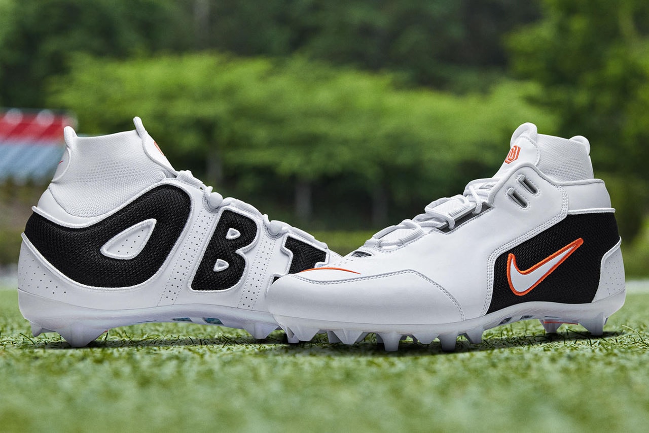 Odell Beckham Jr. Week 9 Air Foamposite One "Alternate Galaxy" Cleats Closer Look Footwear Nike Cleveland Browns OBJ Football NFL Vapor Untouchable Pro 3 Uptempo Cleat