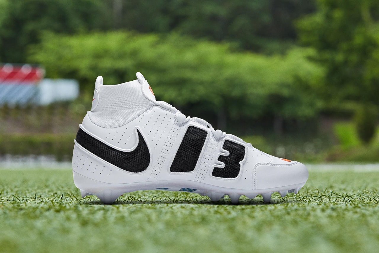 Odell Beckham Jr. Week 9 Air Foamposite One "Alternate Galaxy" Cleats Closer Look Footwear Nike Cleveland Browns OBJ Football NFL Vapor Untouchable Pro 3 Uptempo Cleat