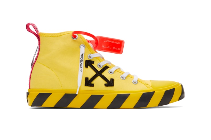 Off White Arrows Mid Top Sneaker Release Yellow White Black Info Date Virgil Abloh