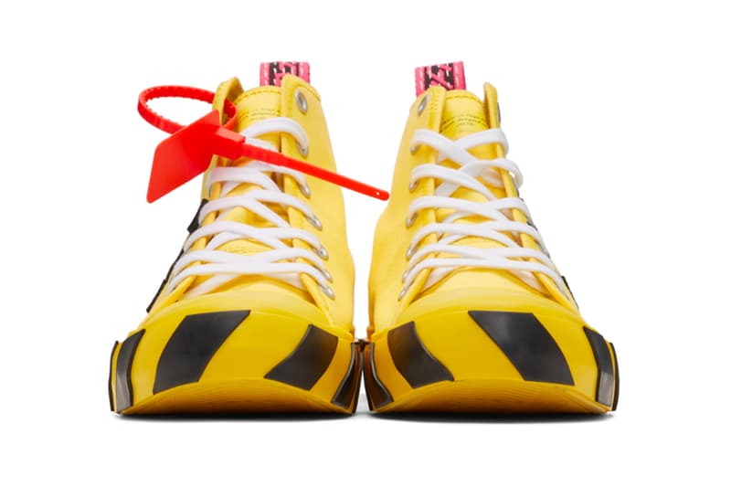 Off White Arrows Mid Top Sneaker Release Yellow White Black Info Date Virgil Abloh