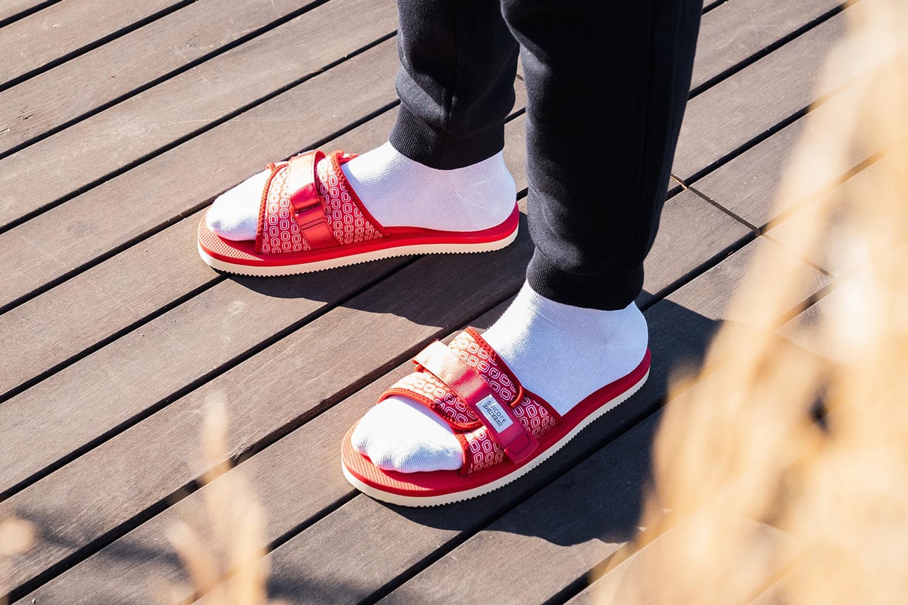 suicoke overtime padri sandals collaboration release date november 2015 red blue neoprene upper o logo co branded velcro straps eva footbed 