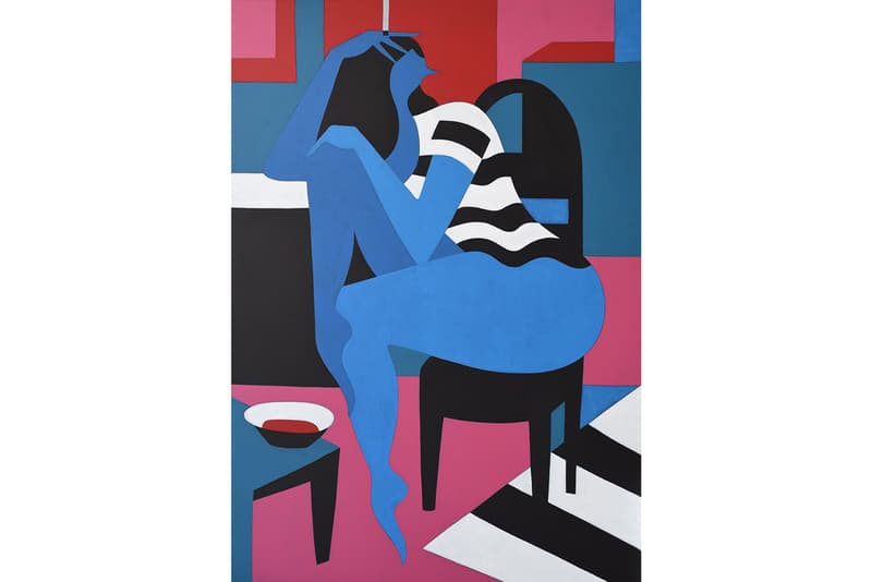 Parra "i seriously doubt it" Solo Exhibition Info Over the Influence Gallery Hong Kong Figures Women Domestic Space Contemporary Life Blue Red White Pink Black