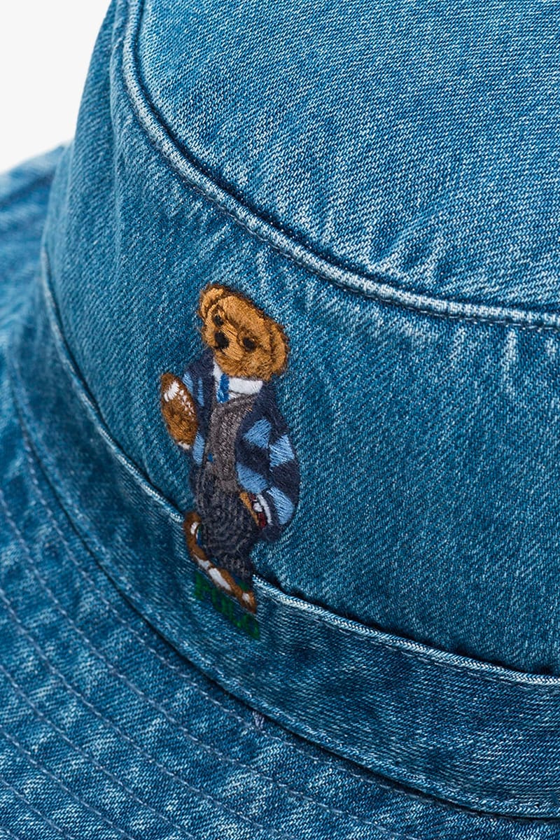 men's polo bear blue jean jacket cuffed hat